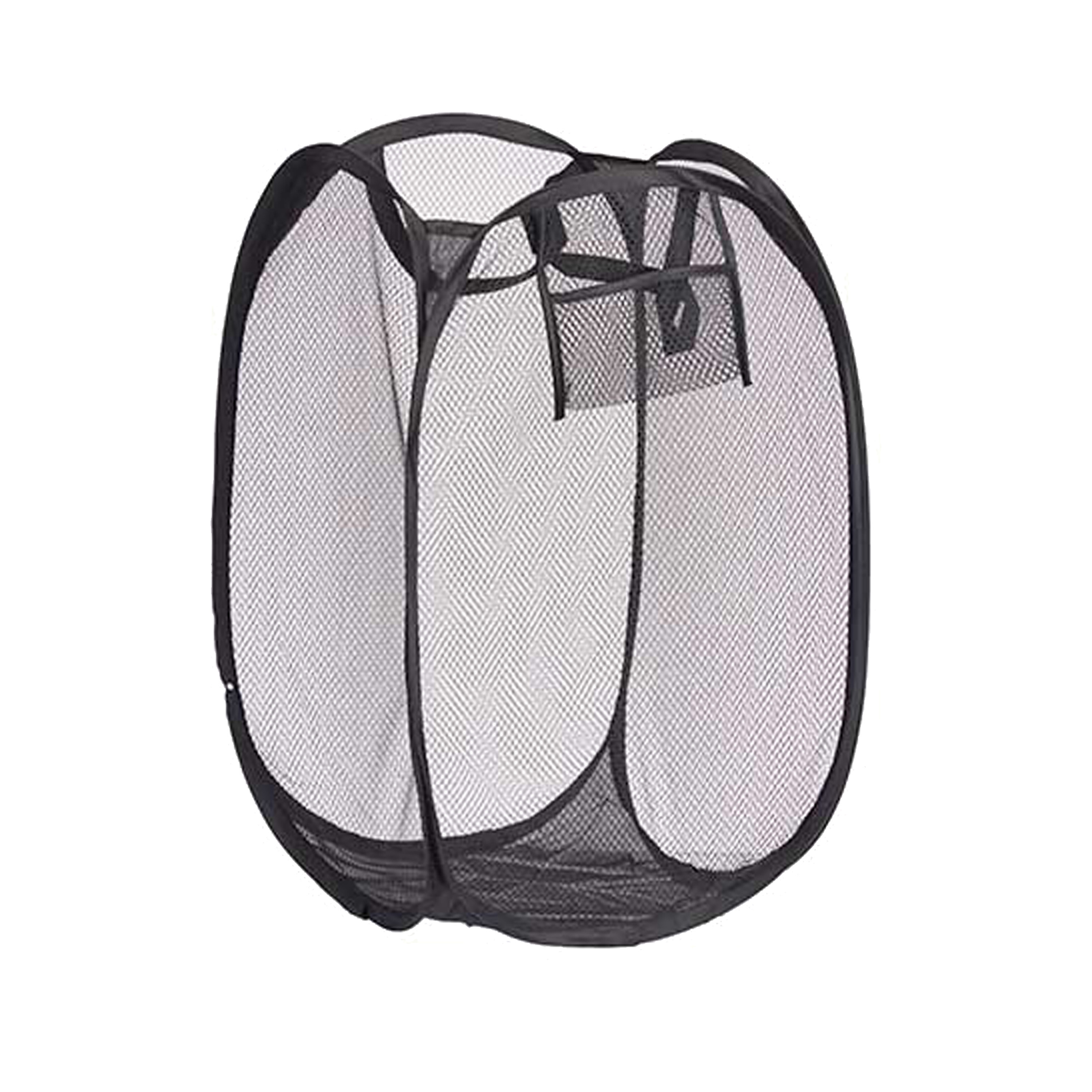 Wasmand flexibel/opvouwbaar - zwart - kunststof - 33 x 33 x 58 cm - 60 liter -
