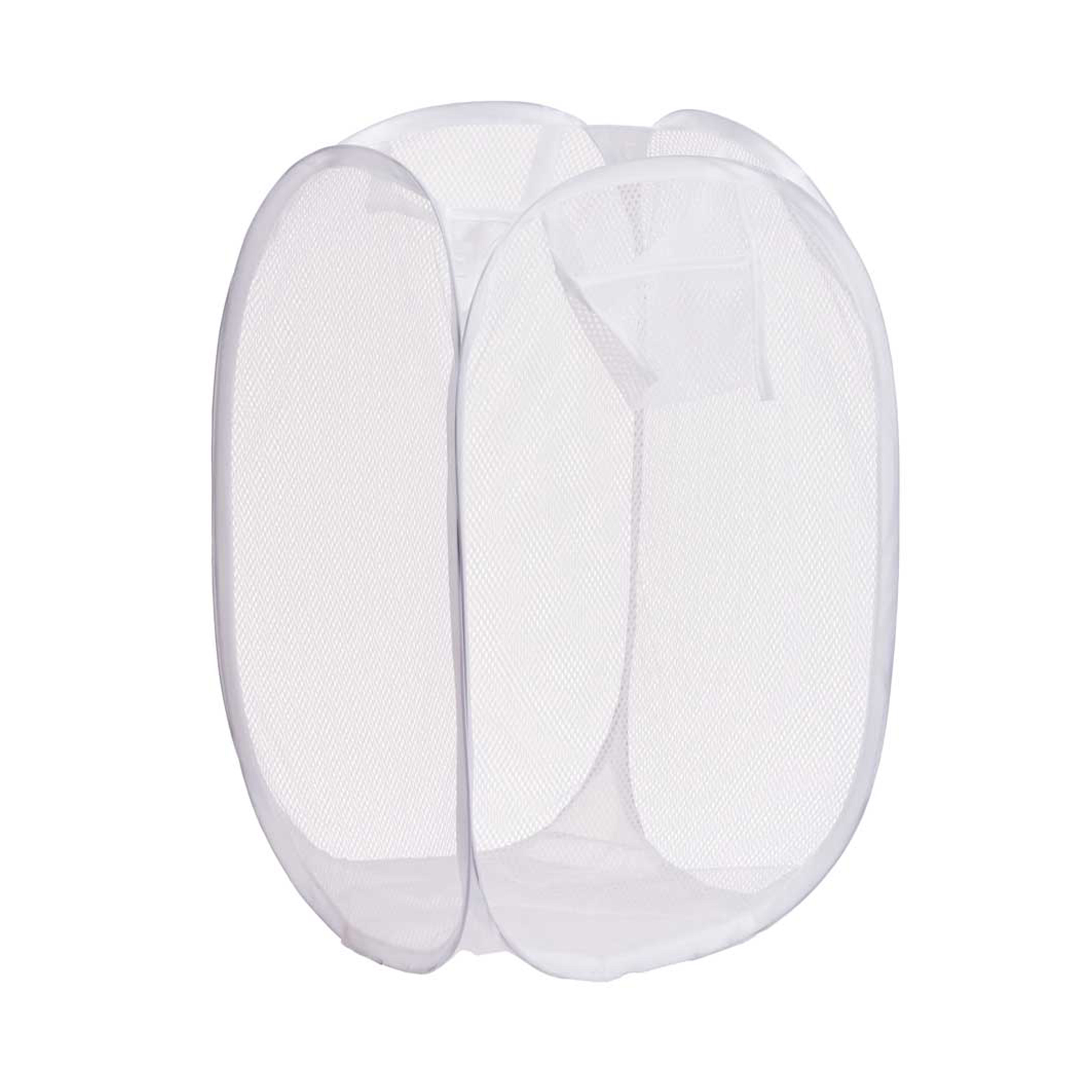 Wasmand flexibel/opvouwbaar - wit - kunststof - 33 x 33 x 58 cm - 60 liter -