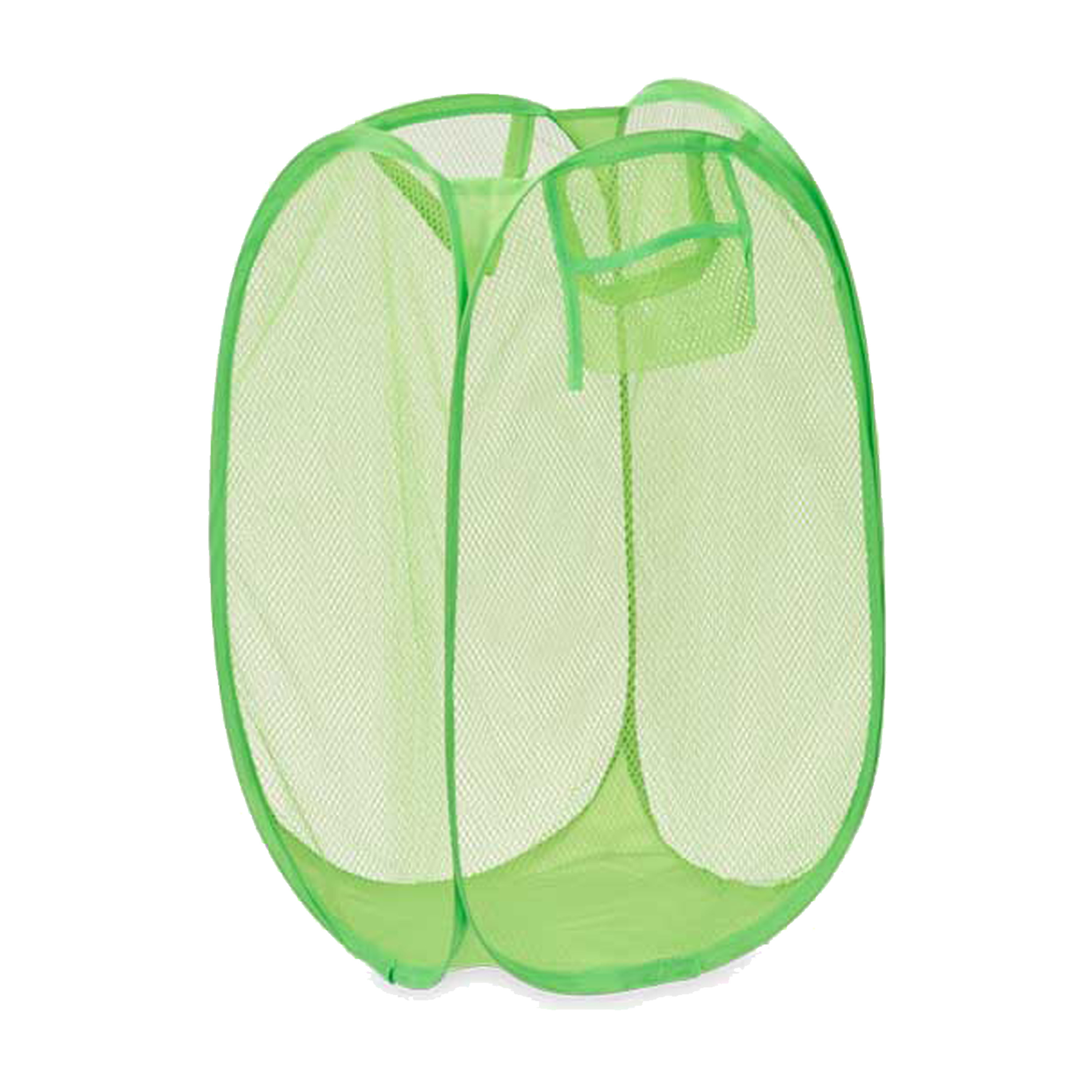 Wasmand flexibel/opvouwbaar - groen - kunststof - 33 x 33 x 58 cm - 60 liter -