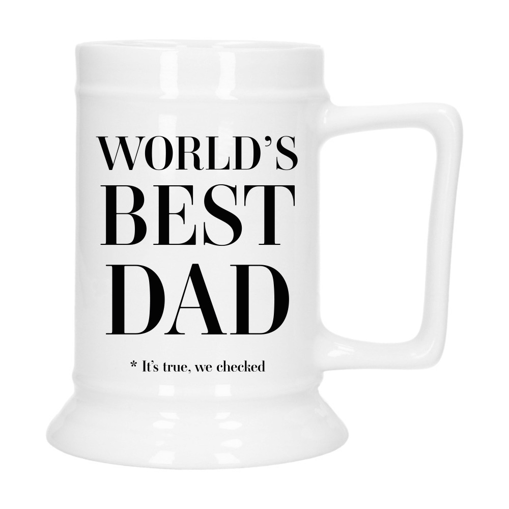 Cadeau Bierpul voor papa - zwart - beste vader - keramiek - 530 ml - Vaderdag -