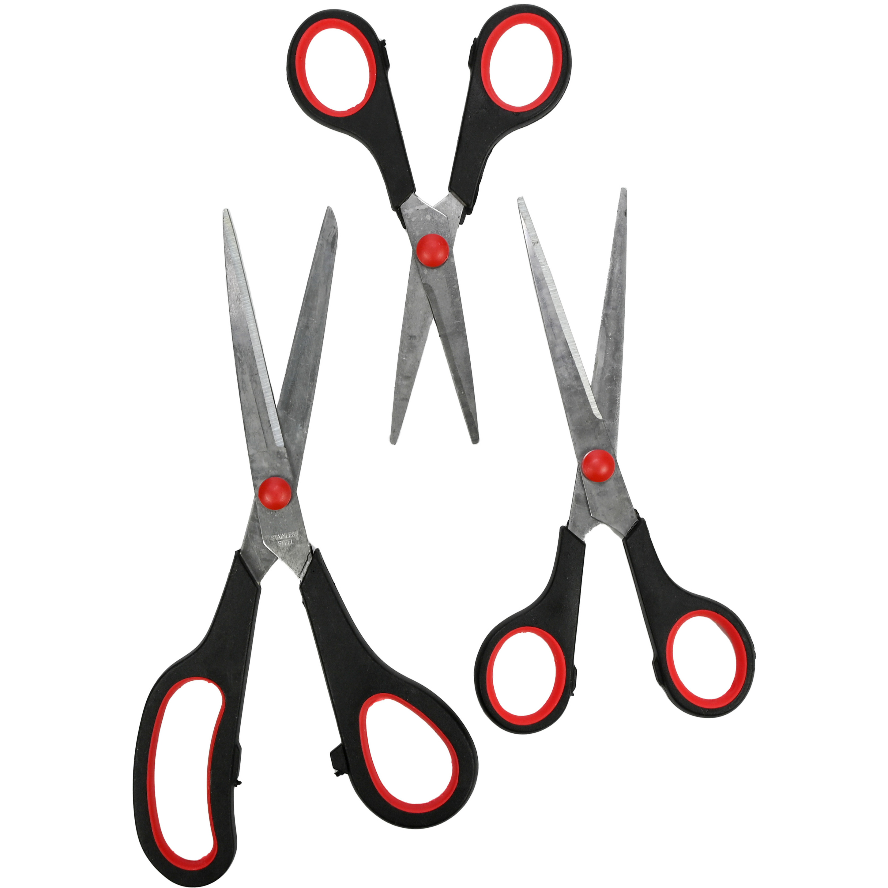 Benson huishoud/keukenschaar - 3-delig set - zwart - rvs/kunststof -