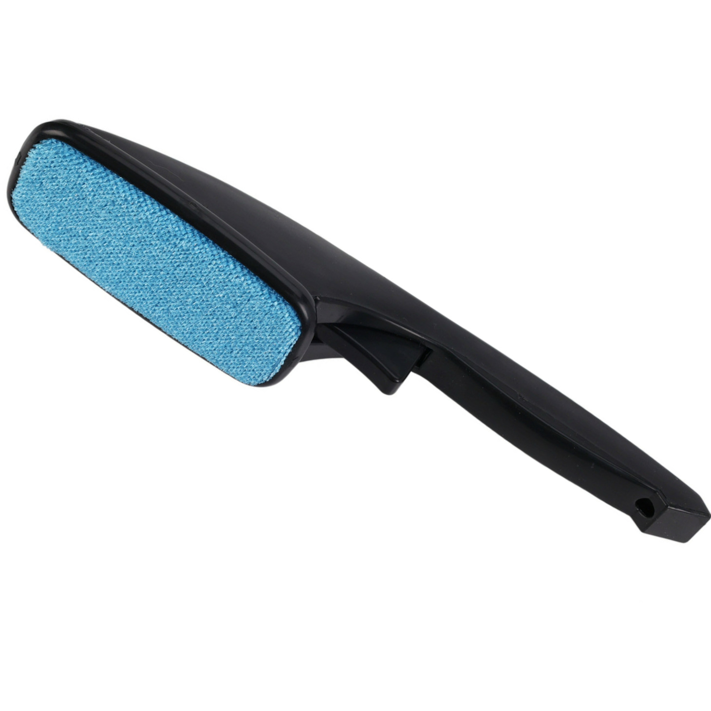 Kledingborstel/ontpluizer/pluizenverwijderaar - zwart/blauw - 26 cm -