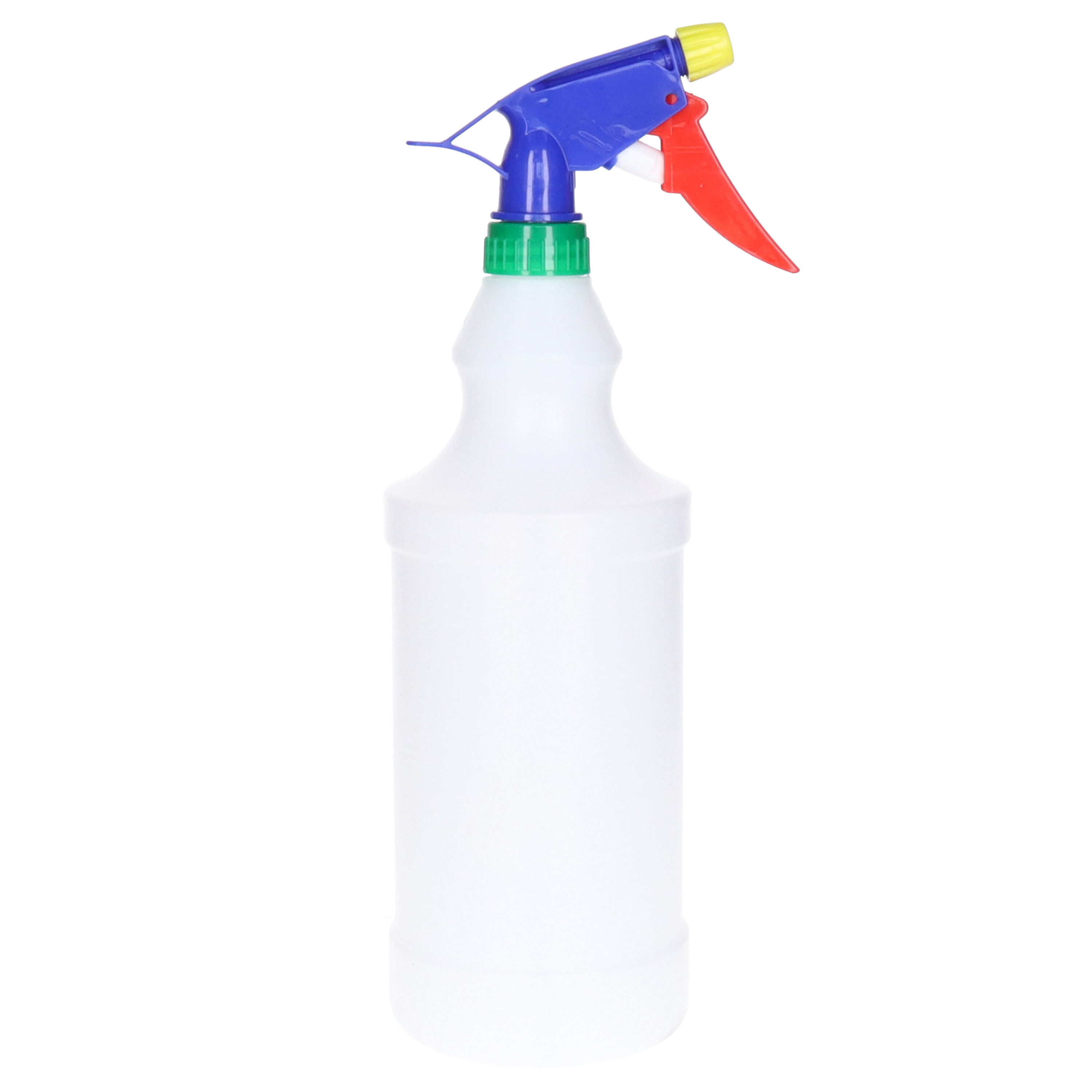 Plantenspuit met een inhoud van 1000 ml - mat wit - verstuiver kop multi kleuren - 30 cm - kunststof -