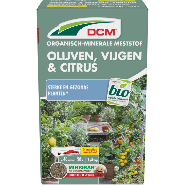 DCM Meststof Olijven, Vijgen & Citrus 1,5 kg meststof Tot 20 m²