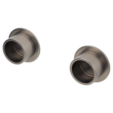 Wandbeslag gordijnroede - gun metal - Ø28mm - S/2 (2016380) - Leen Bakker