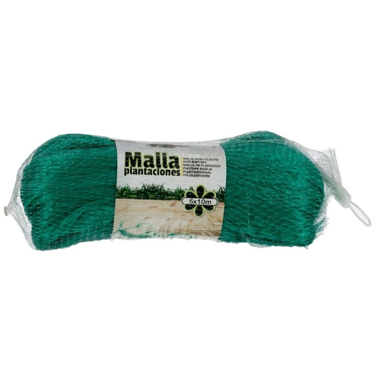 Vogelnet/vijvernet - groen - polyethylene - 5 x 10 meter - moestuin beschermnet -