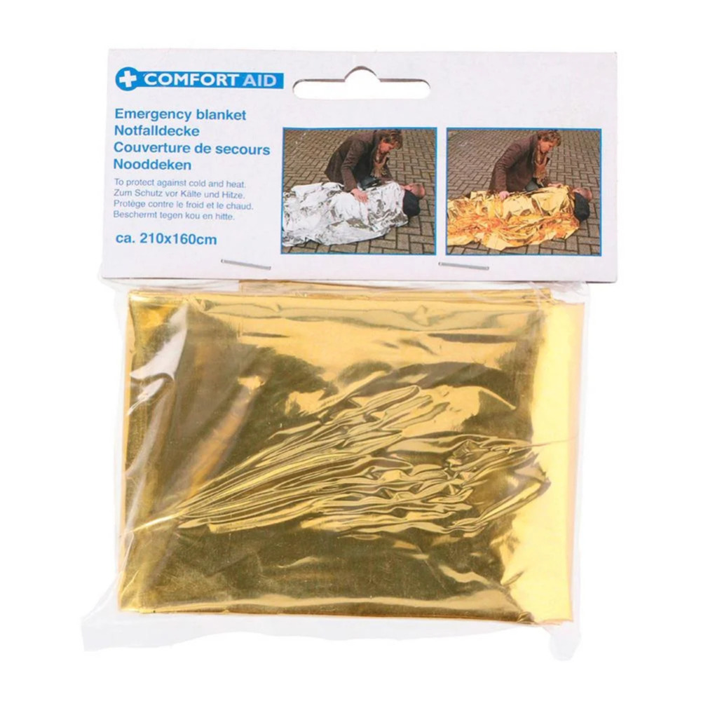 Nooddeken/reddingsdeken/isolatiedeken - 160 x 210 cm - goud - warmtedeken -