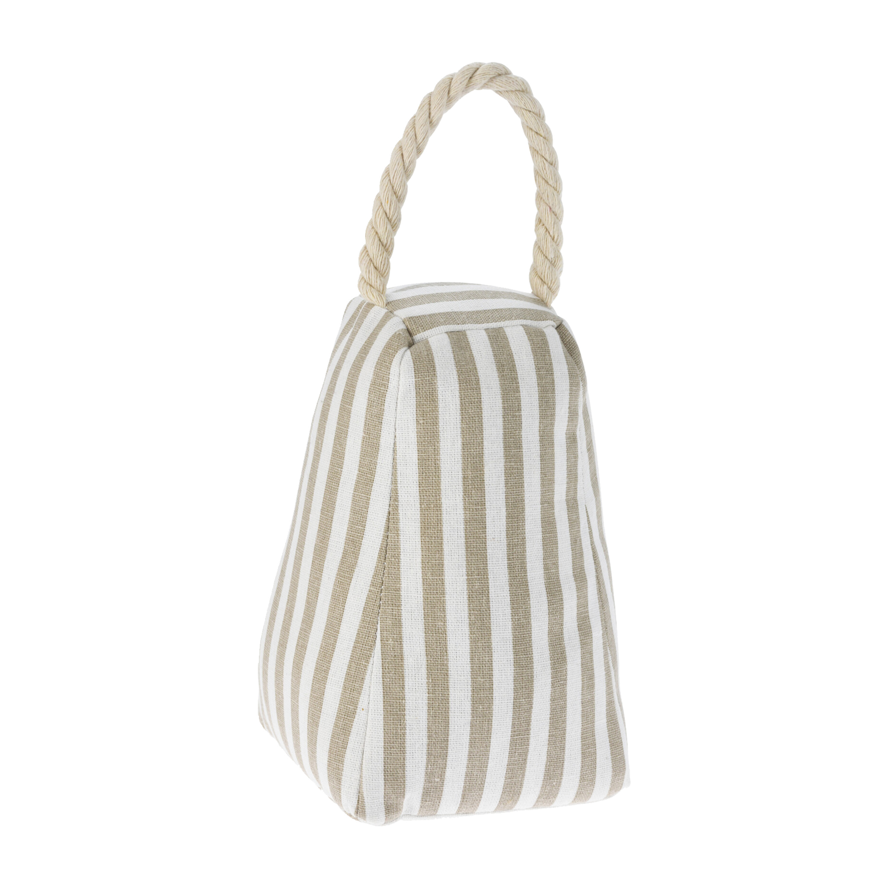 Deurstopper - beige - gestreept - 14 x 13 x 21 cm - polyester - deurstopper met strepen -