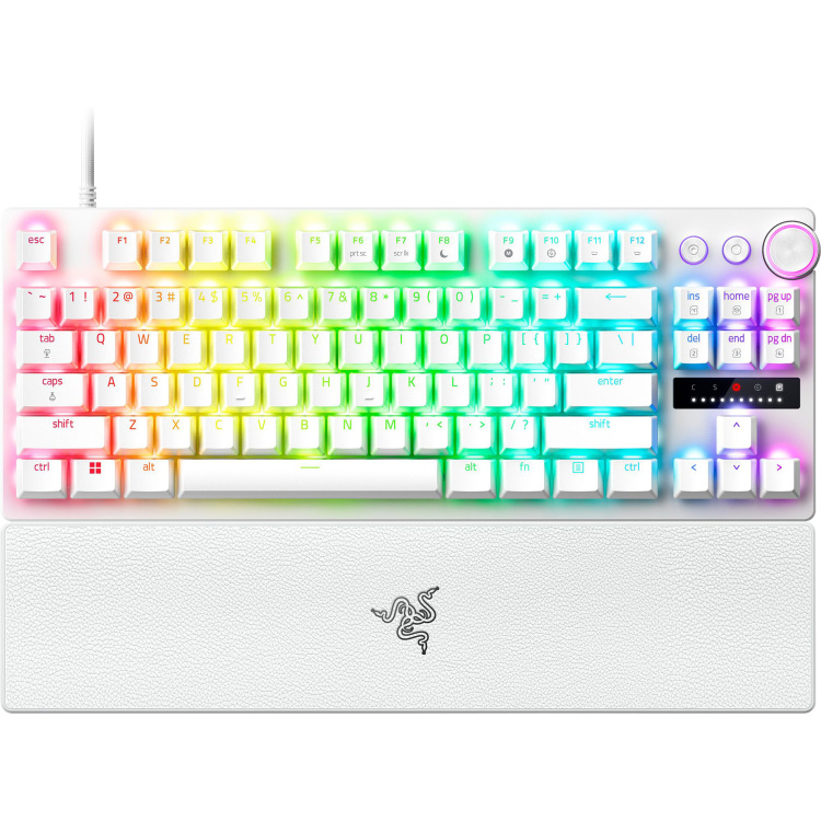 Razer Huntsman V3 Pro TKL - White gaming toetsenbord TKL, RGB leds, Doubleshot PBT