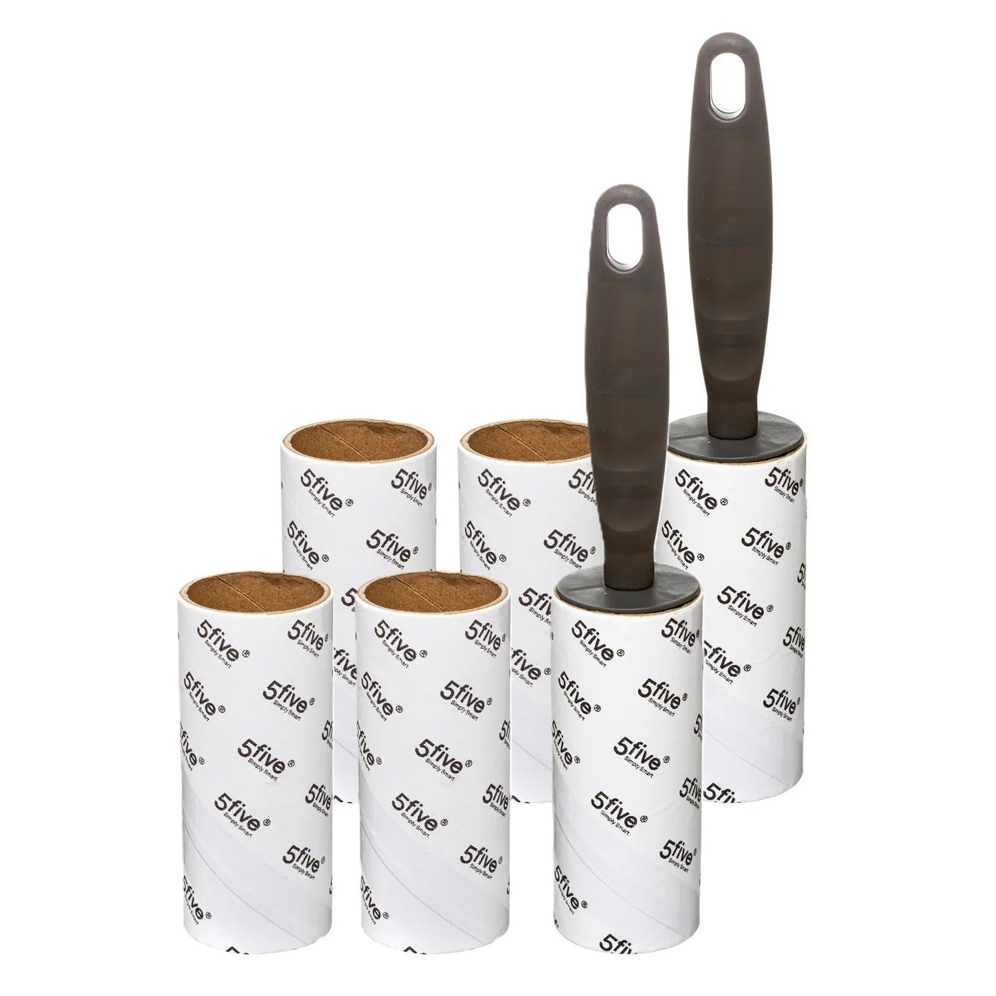 Kledingroller/kleefroller - grijs - 21 cm - 10 vellen met 6x extra rollen -