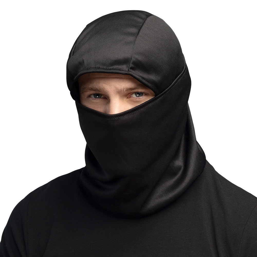 Verkleed speelgoed hoed/kap - Ninja outfit - zwart - voor volwassenen -
