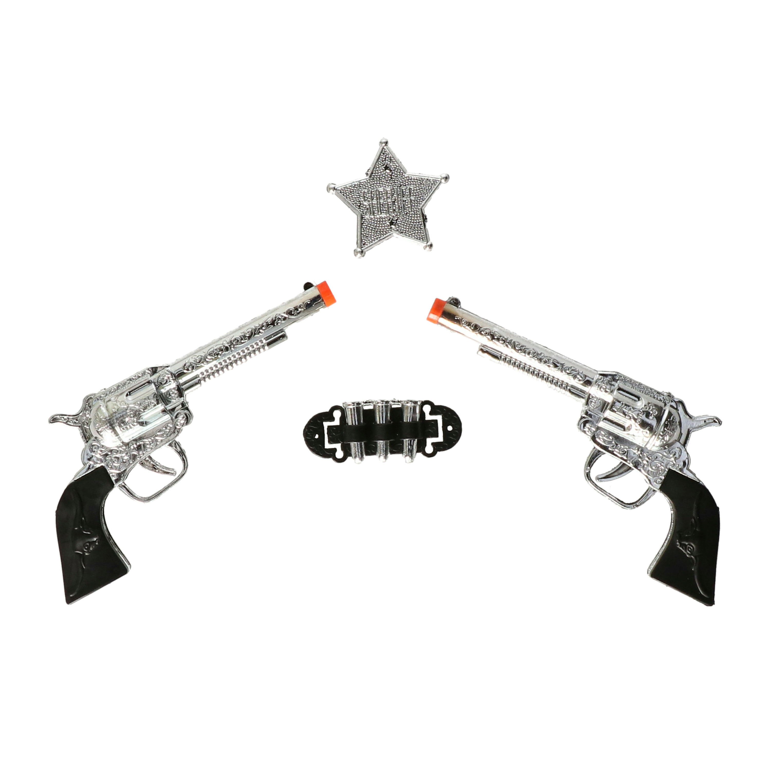 Verkleed speelgoed Cowboys 2 pistolen met accessoires - set - kinderen - kunststof -