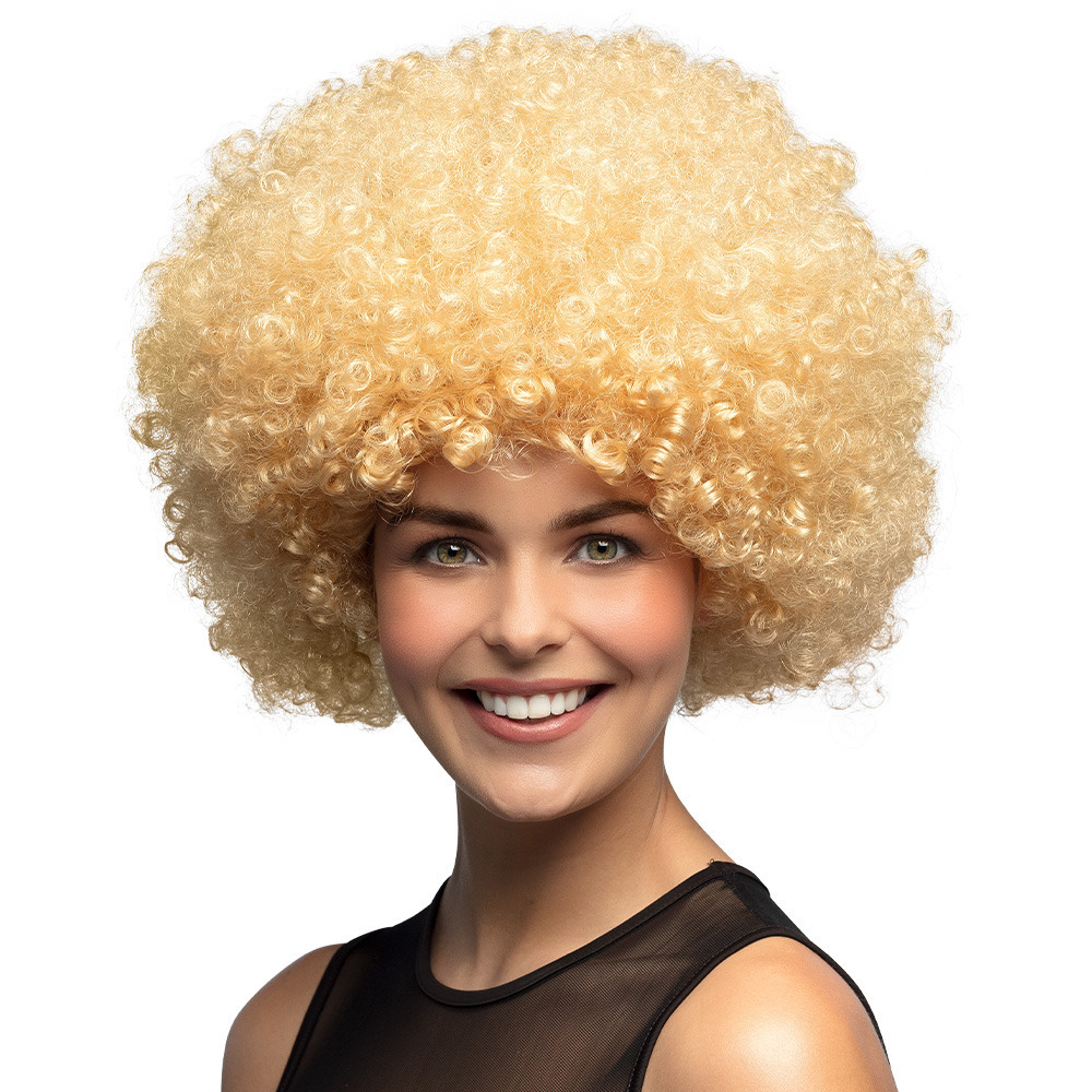 Verkleedpruik dames - blond - Seventies/eighties/disco/Sixties - Carnaval - kort krullend haar -
