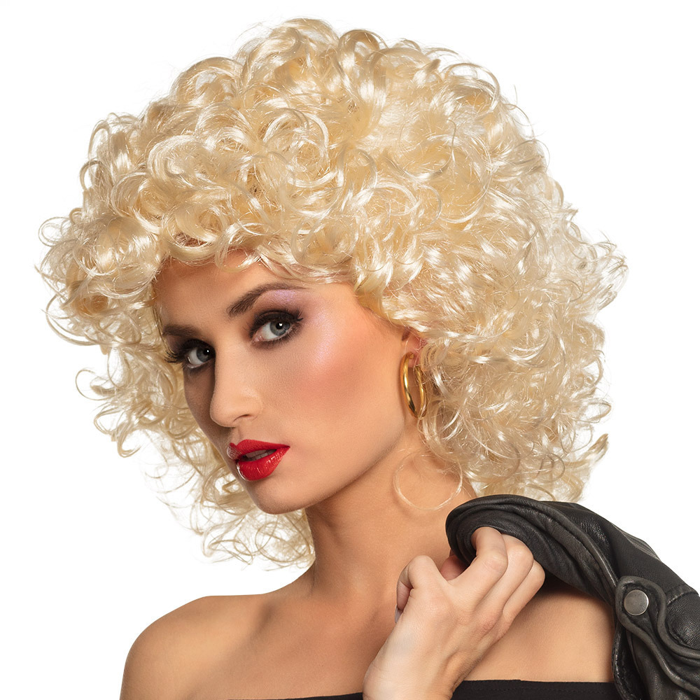 Verkleedpruik voor dames - blond - Fifties/sixties/jaren 50/60/fantasy - Carnaval - lang haar - met -