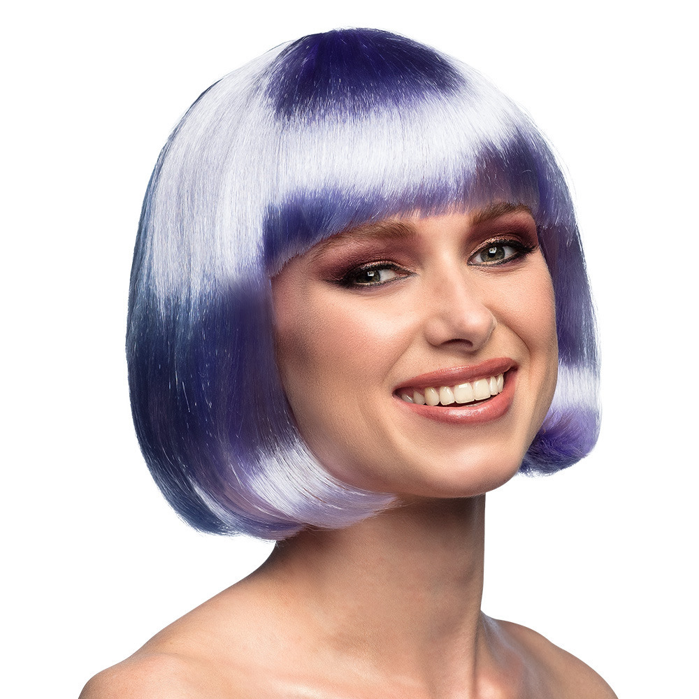 Verkleedpruik dames - lila paars - Cabaret/Hollywood/Diva - Carnaval - kort haar bobline -