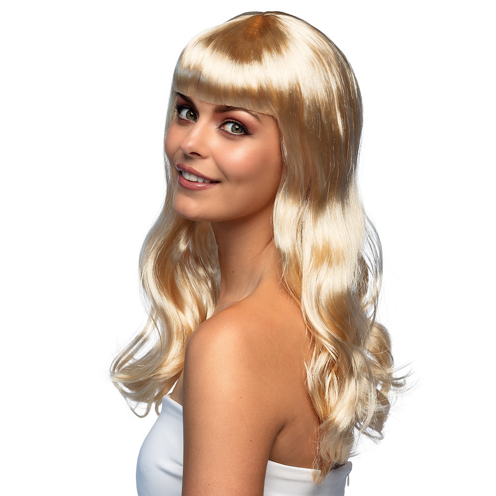 Verkleedpruik dames - blond - Cabaret/Hollywood/Diva - Carnaval - lang chique haar -