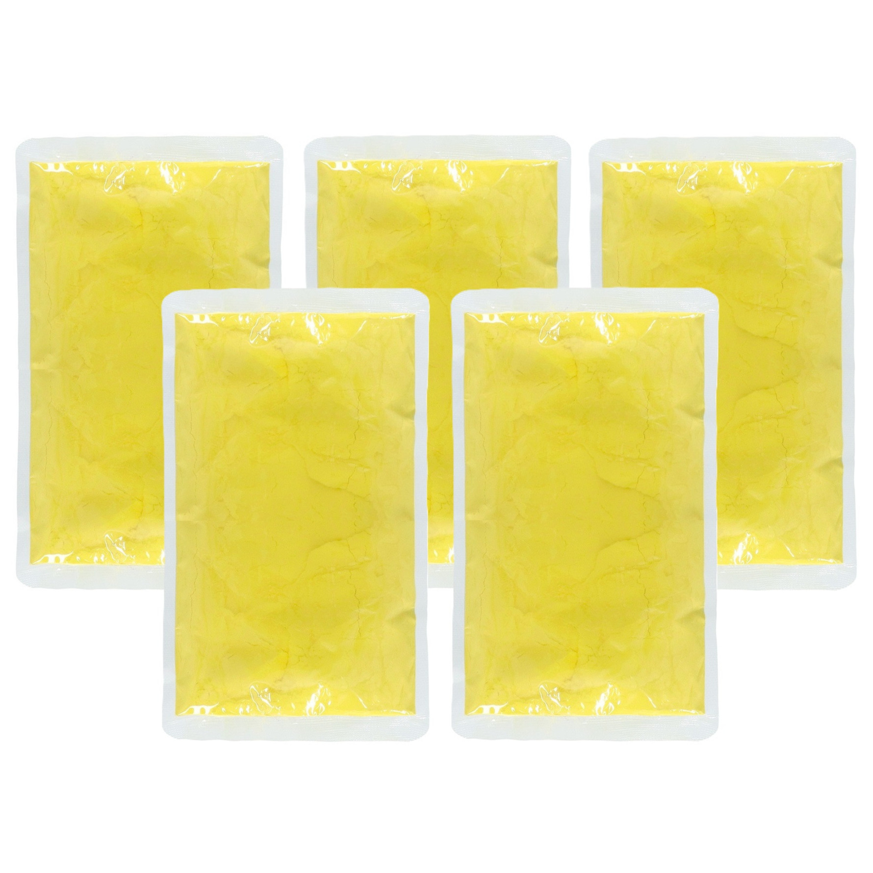 Holi kleurpoeder - 5x - geel - 70 gram - festival/party - heilig kleuren poeder - festival -