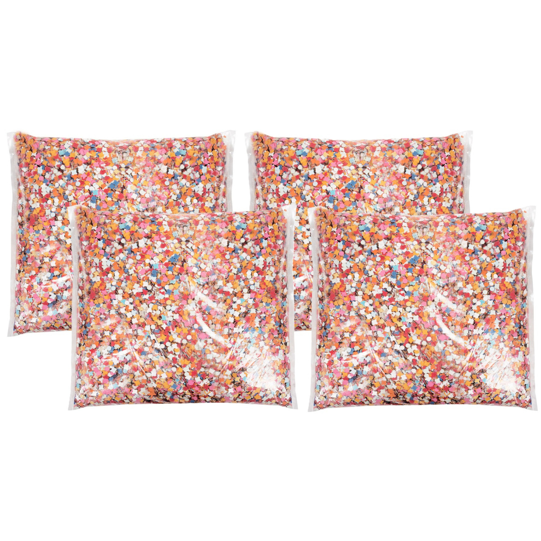 Confetti snippers van papier - 4x - multi colours mix - 1600 gram zakje - feestartikelen/versieringe -