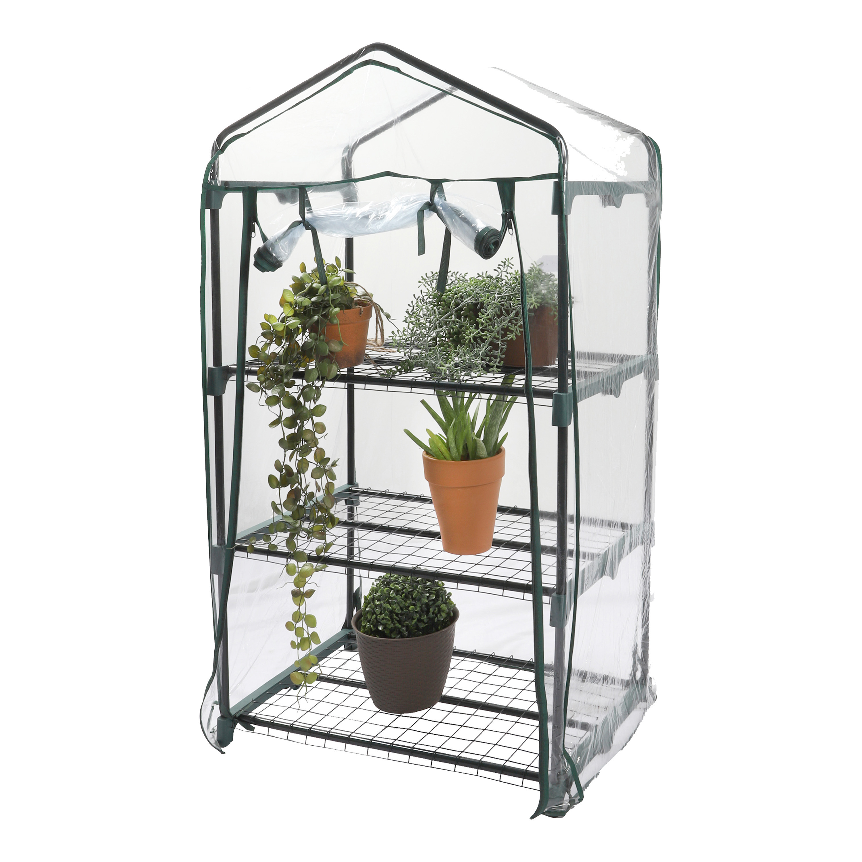 Sunnydays Broeikas / kweekkas - met doorzichtige hoes en frame - 69 x 49 x 125 cm -