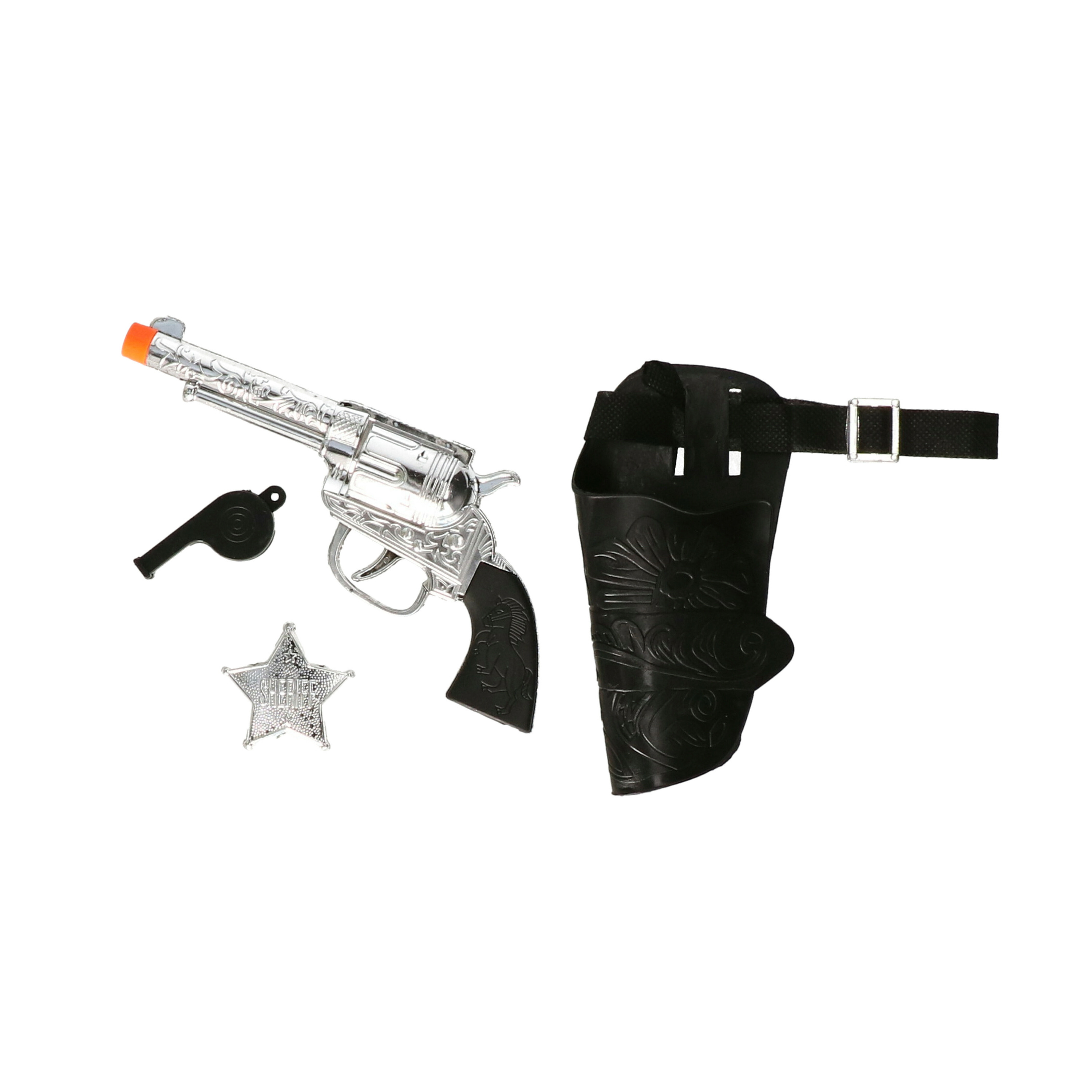 Verkleed speelgoed Cowboys pistool met holster - set - kinderen - kunststof -