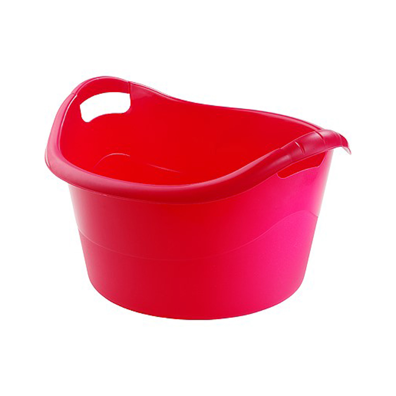 Grote teil/afwasbak/kuip - kunststof - rond - handvatten - 54 x 32 cm - 38 liter - rood -