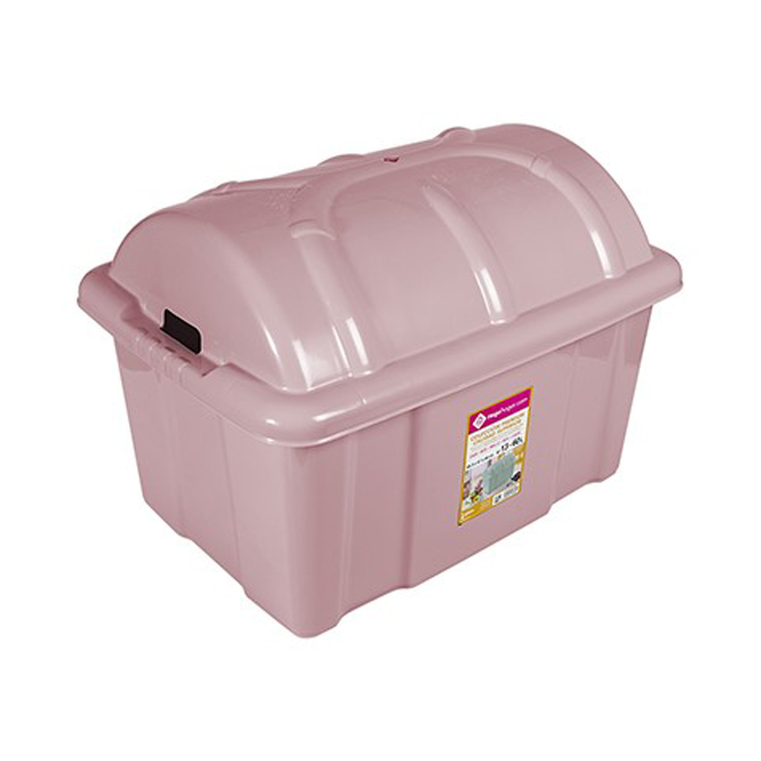Speelgoed schatkist groot - 65 x 47 x 44 cm - 60 liter - kunststof - met deksel - roze -
