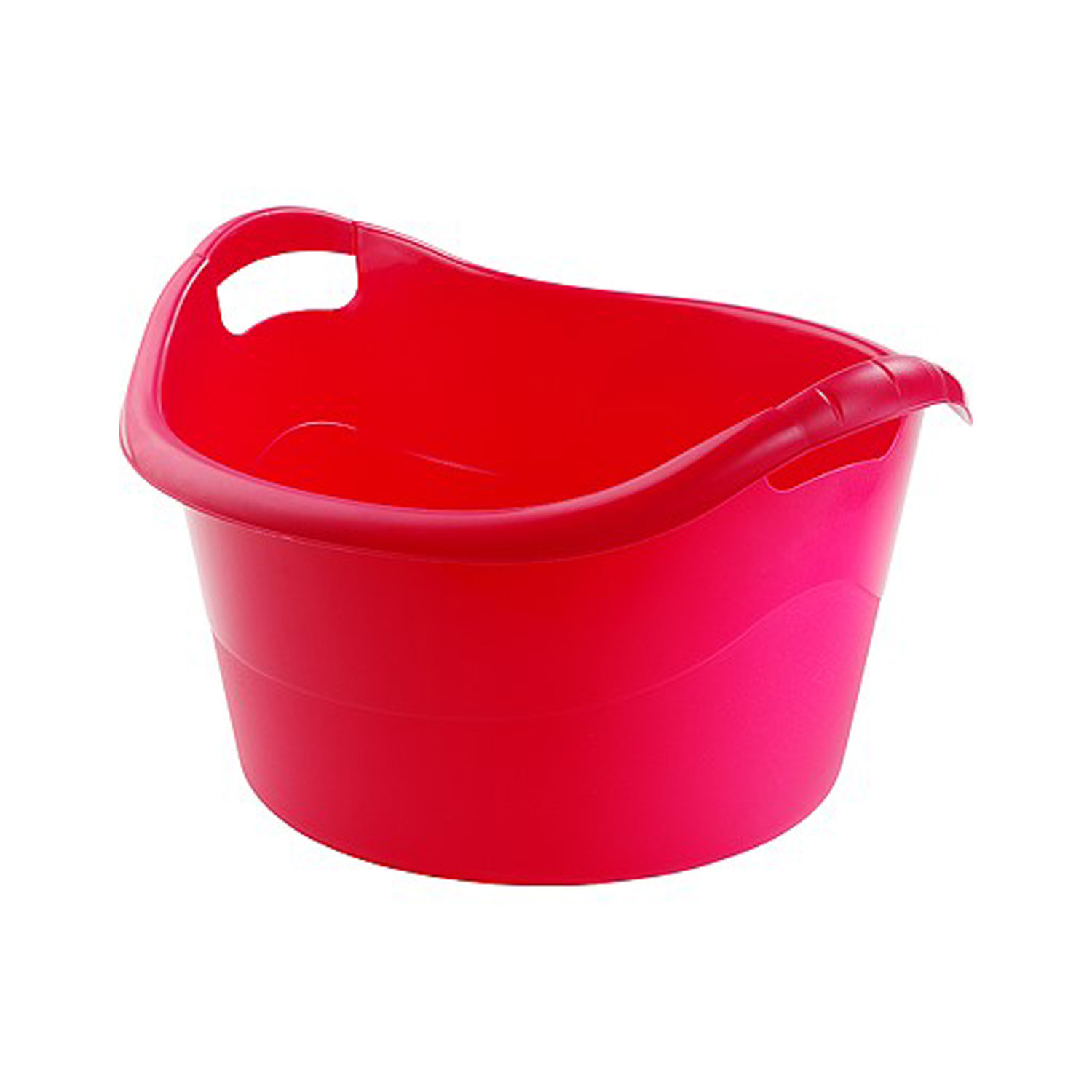 Grote teil/afwasbak/kuip - kunststof - rond - handvatten - 45 x 27 cm - 18 liter - rood -