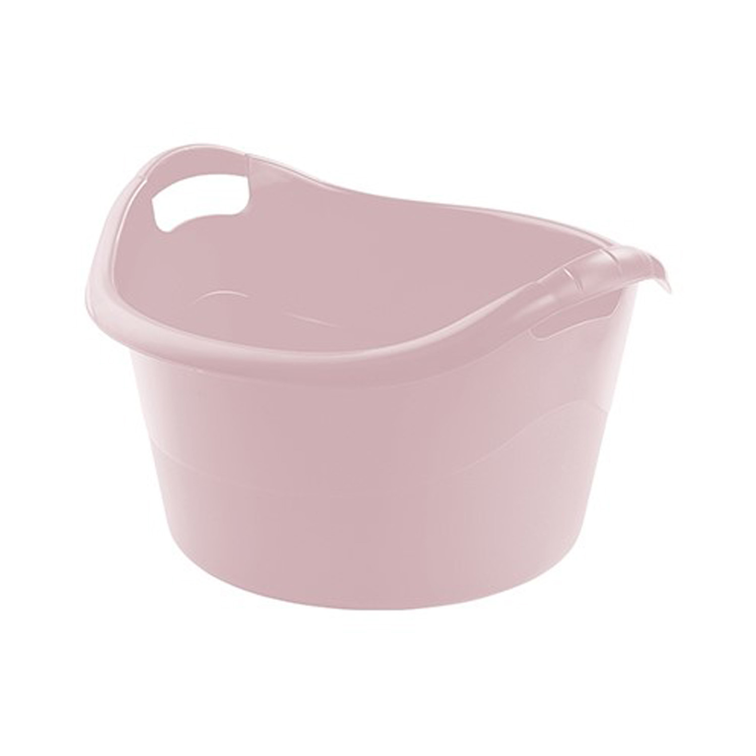 Grote teil/afwasbak/kuip - kunststof - rond - handvatten - 45 x 27 cm - 18 liter - roze -