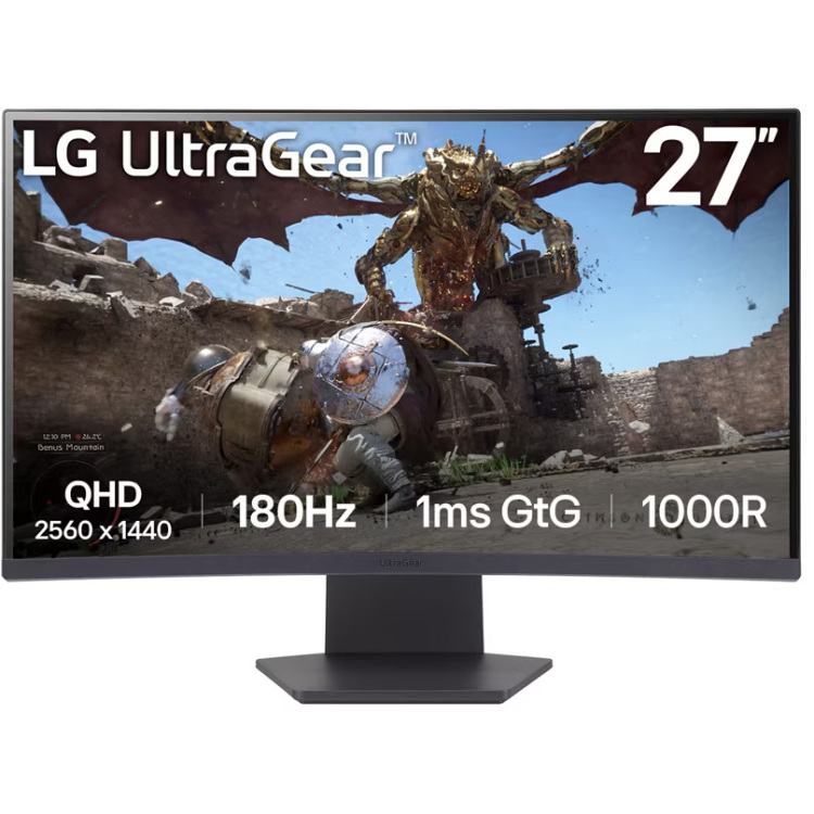 LG UltraGear 27GS60QC-B Curved Gaming monitor gaming monitor 2x HDMI, 1x DisplayPort, HDR10