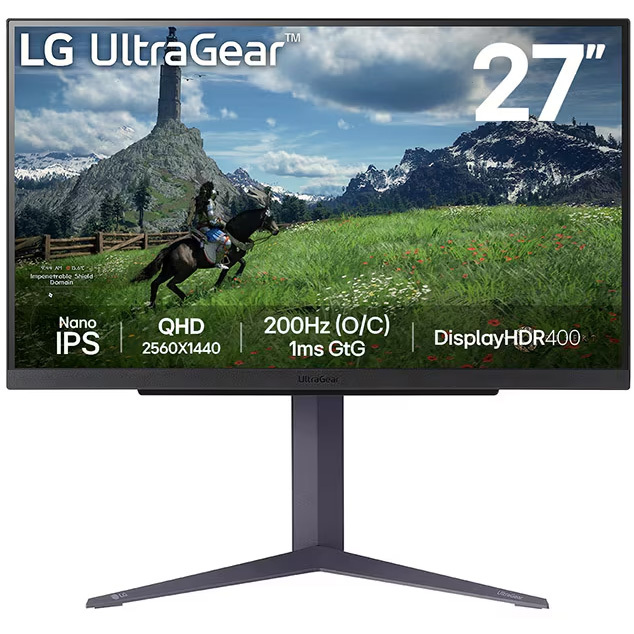 LG UltraGear 27GS85Q-B gaming monitor 2x HDMI, DisplayPort, 2x USB-A, USB-B, 200 Hz