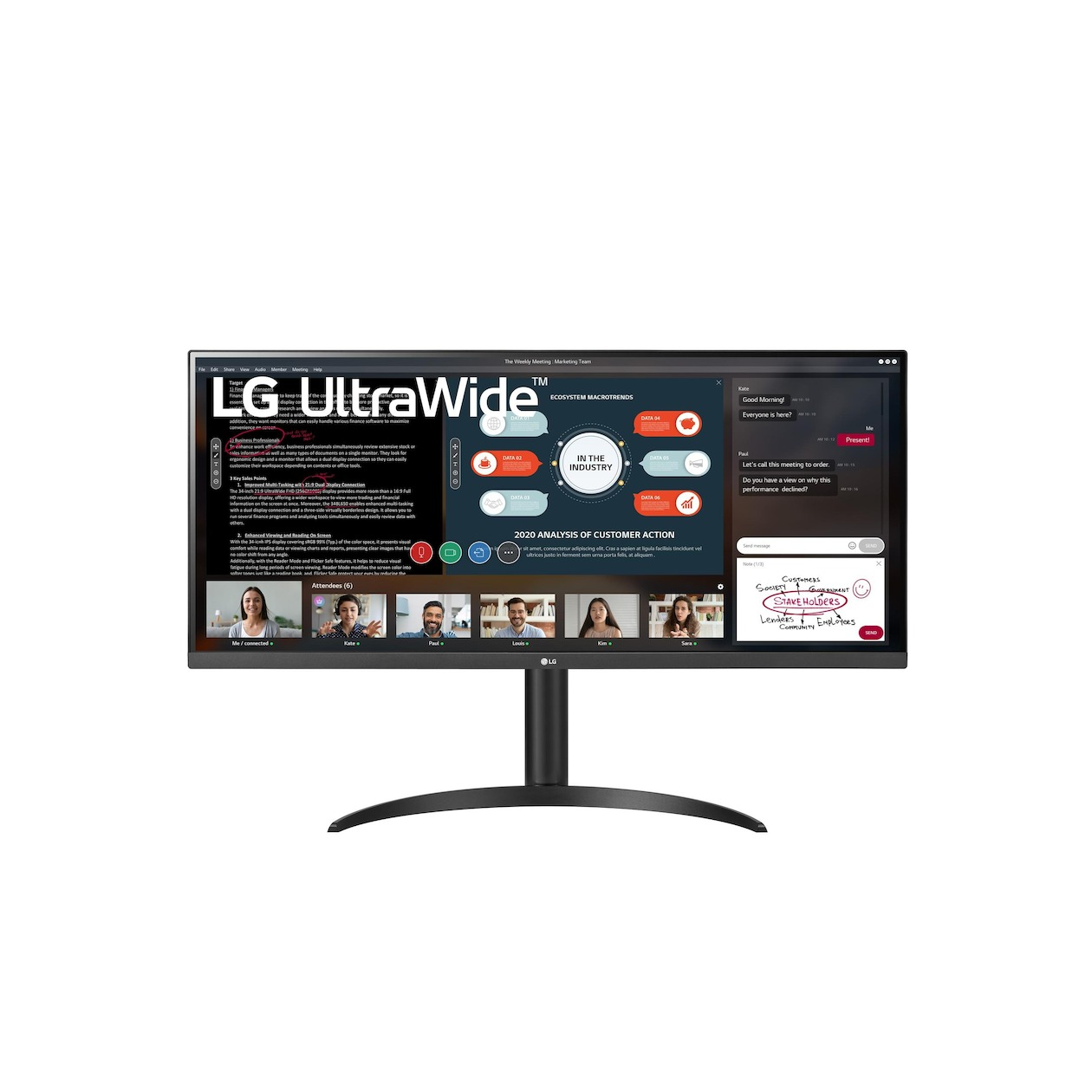 LG UltraWide 34WP550-B Monitor Zwart