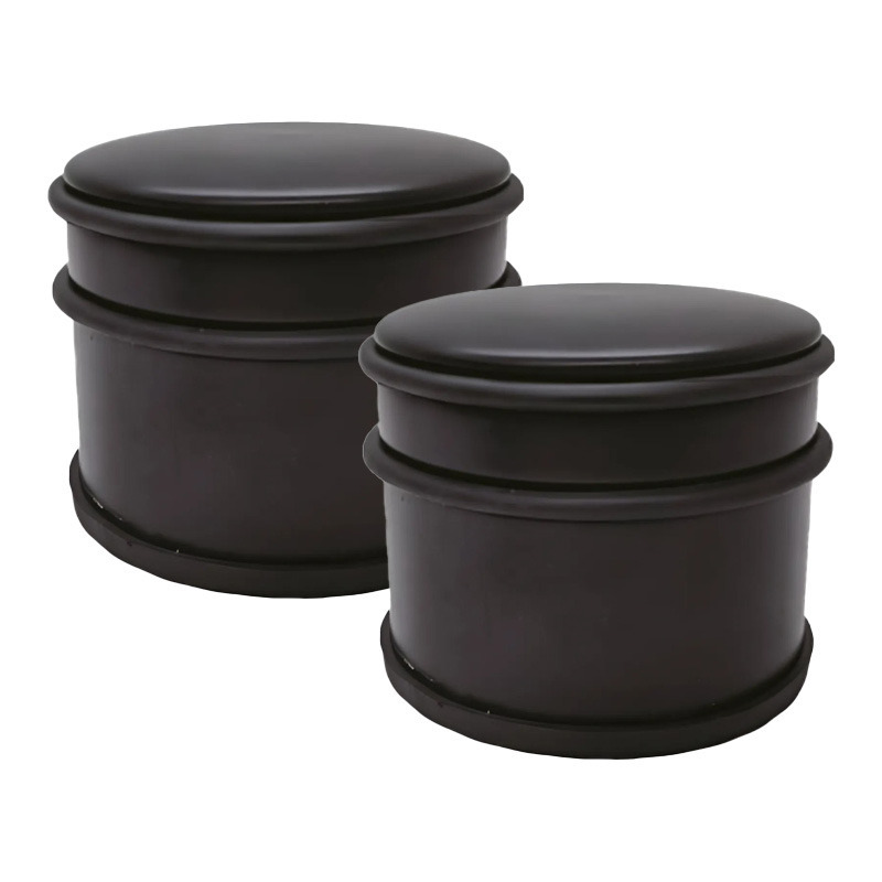 Deurstopper - 2x - zwart-mat - D9 cm - 1,1 kg -