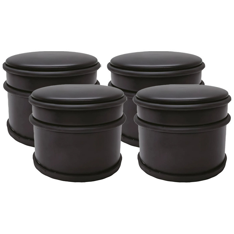 Deurstopper - 4x - zwart-mat - D9 cm - 1,1 kg -