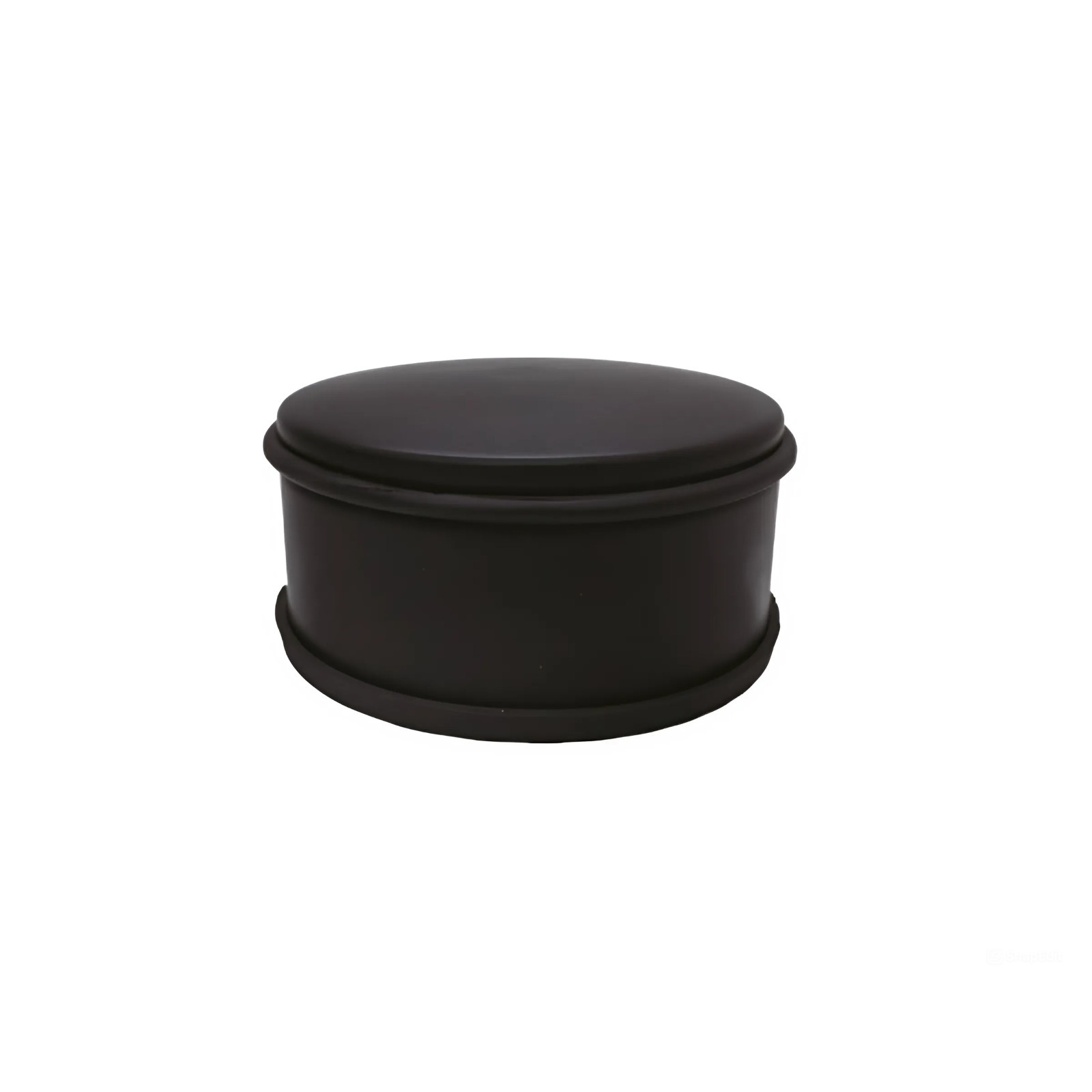 Deurstopper voor binnendeuren - zwart - rond - 1,2 kg - 12 x 6 cm - met rubberen rand -