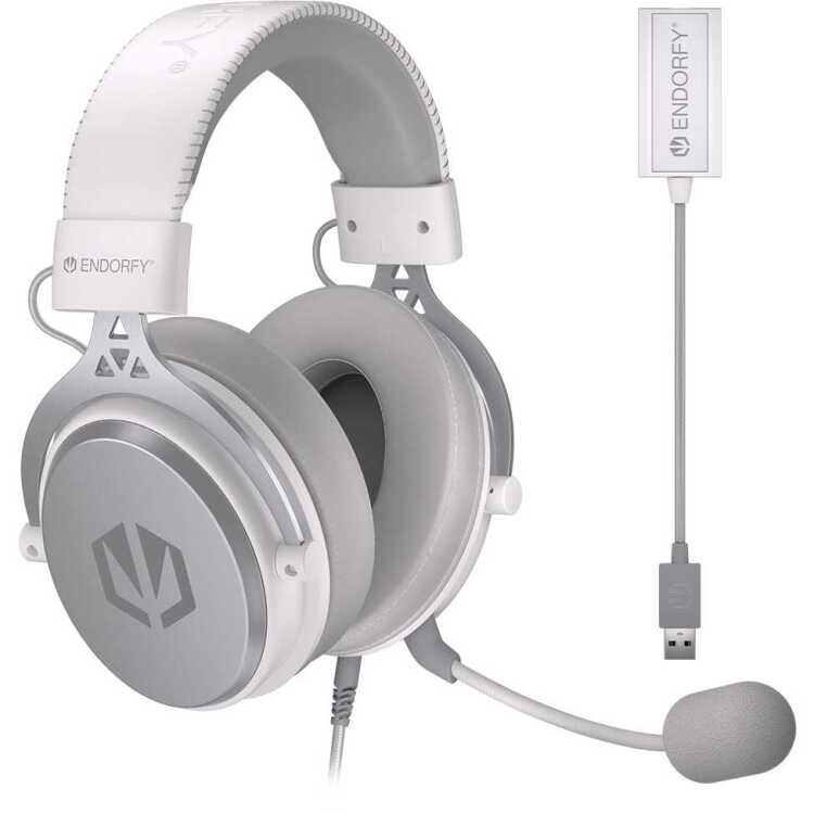 ENDORFY VIRO Plus USB Onyx White gaming headset USB-A, 3,5 mm aansluiting