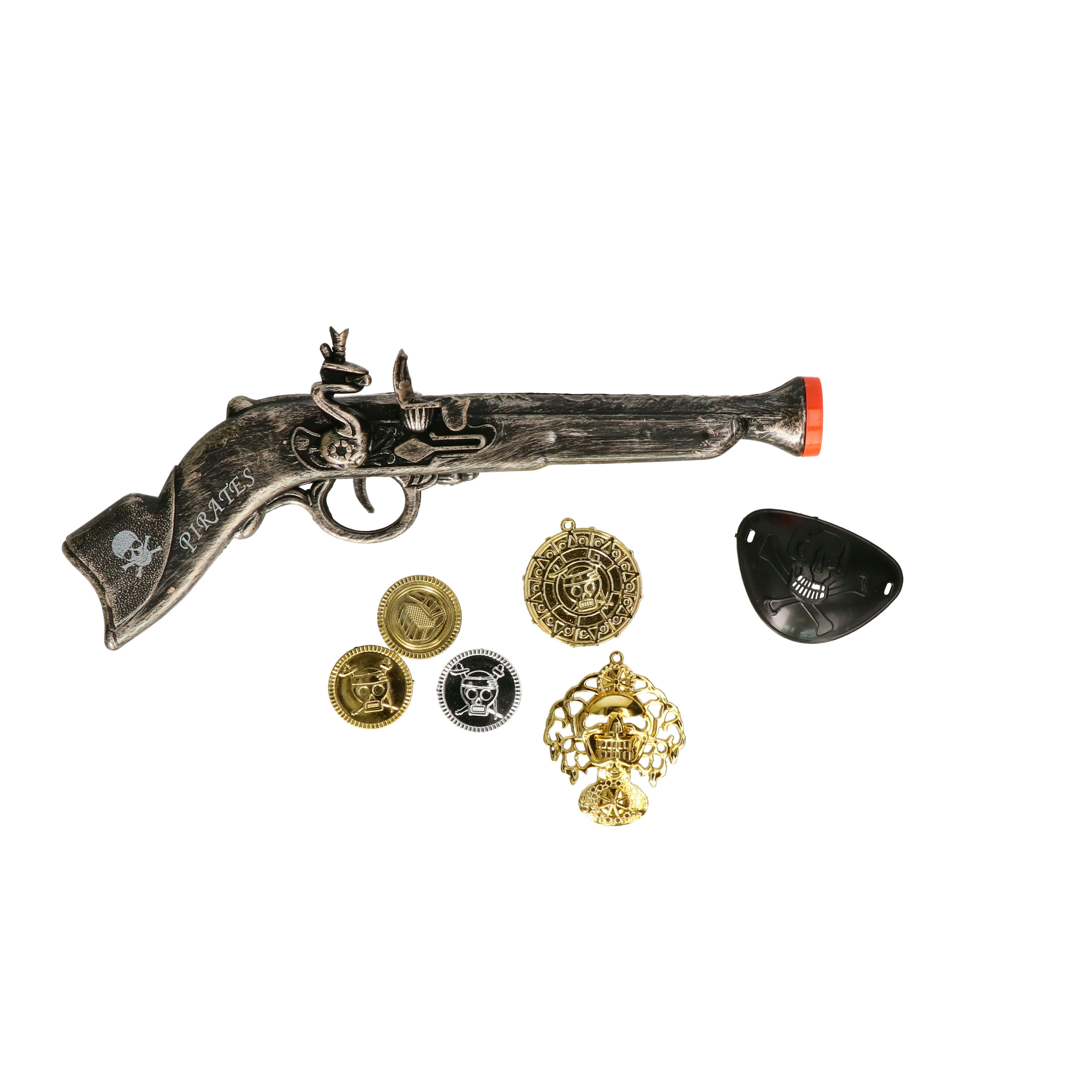 Verkleed speelgoed Piraten pistool met ooglapje - set - kind/volwassenen - kunststof -