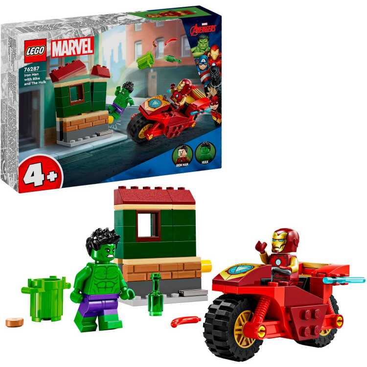 LEGO Marvel - Iron Man met motor en de Hulk constructiespeelgoed 76287