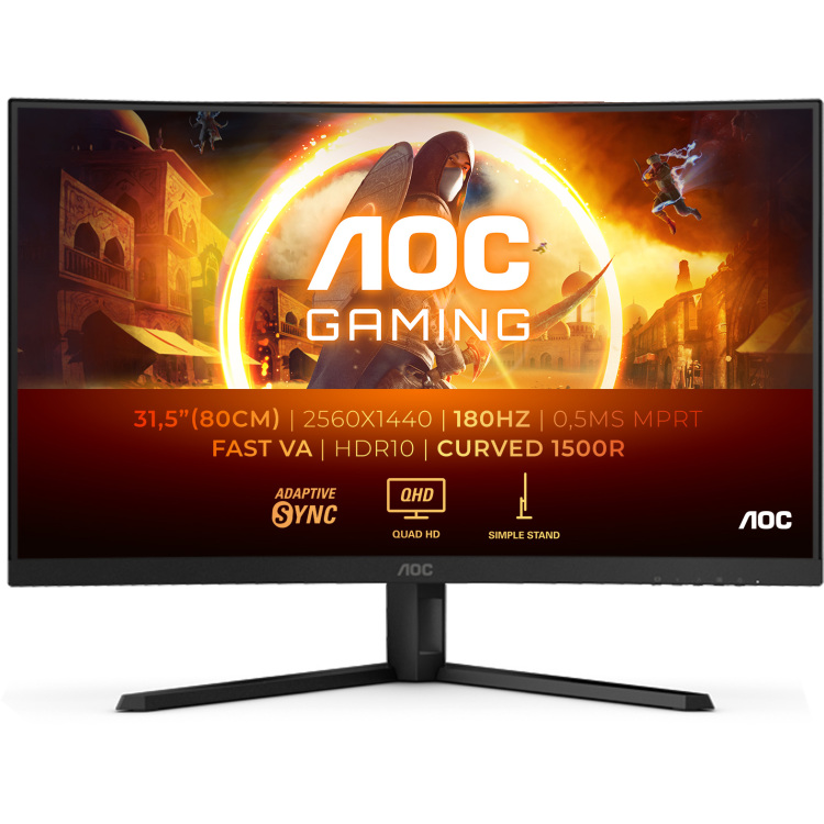 AOC CQ32G4VE gaming monitor 180Hz, HDMI, DisplayPort