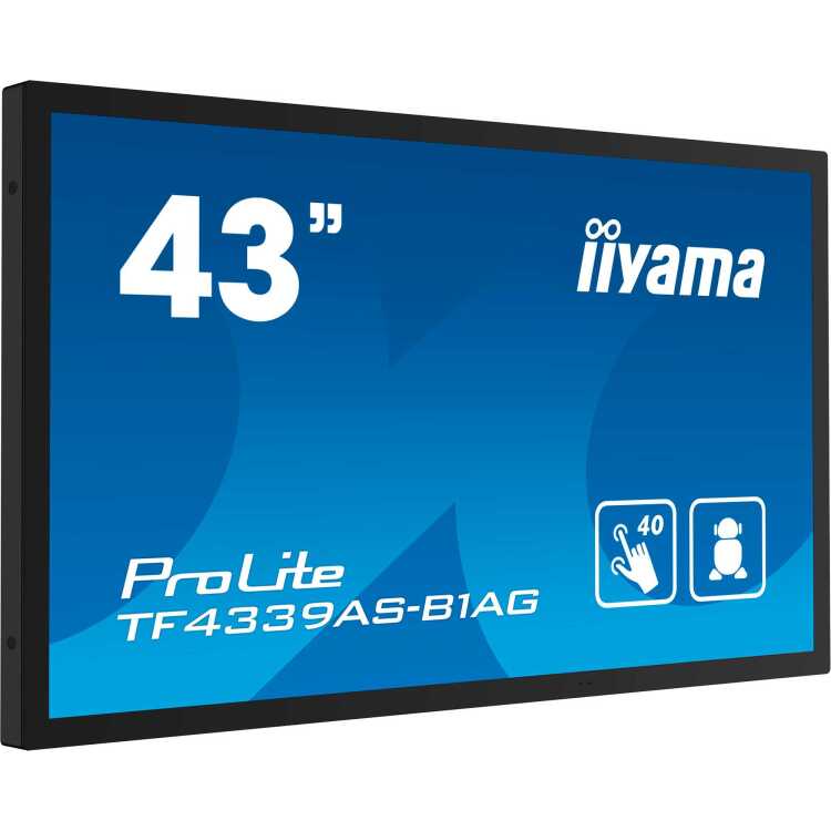 iiyama ProLite TF4339AS-B1AG public display Touch, HDMI, DisplayPort, LAN, USB, Audio