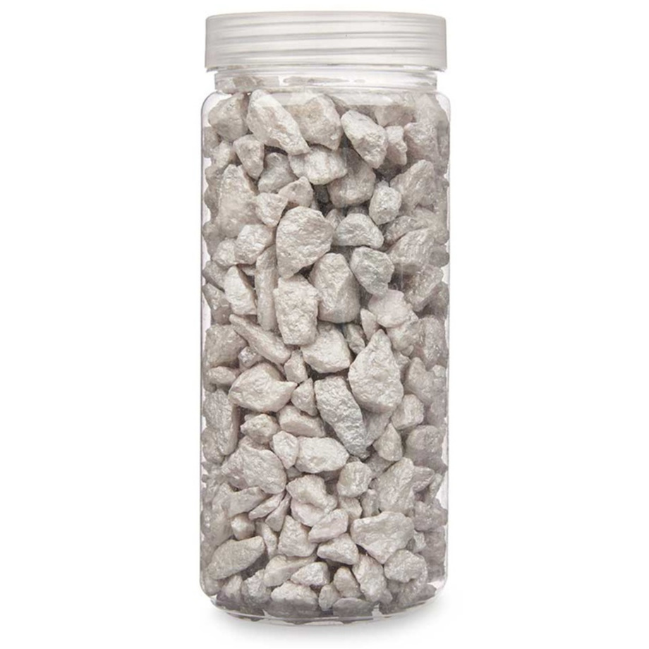 Giftdecor decoratie stenen/steentjes/kiezels - lichtgrijs - 10-20 mm steentjes - potje 700 gram -