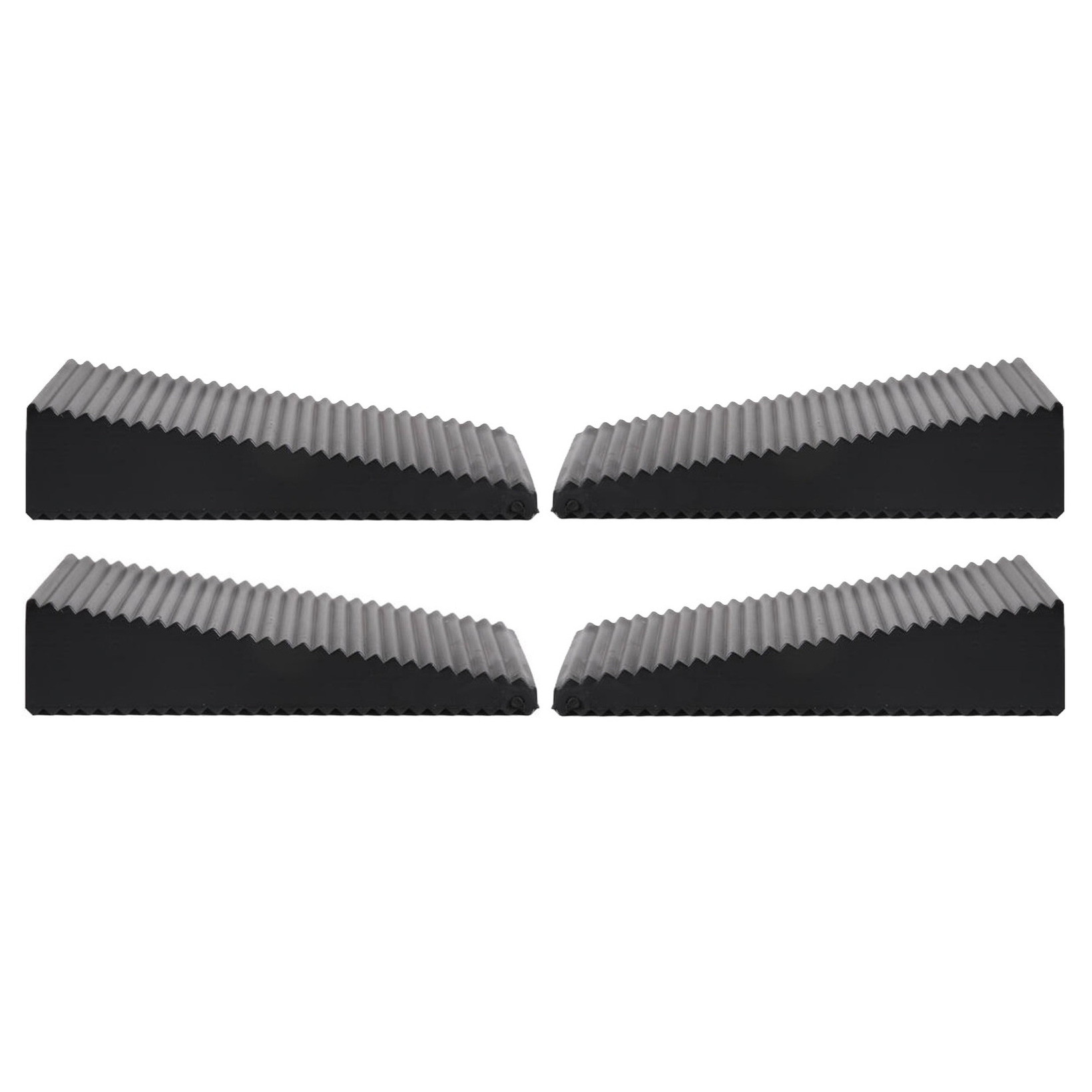Deurstopper - 4x - zwart - driehoek - rubber - 7 x 6 x 1,6 cm - deurwig -