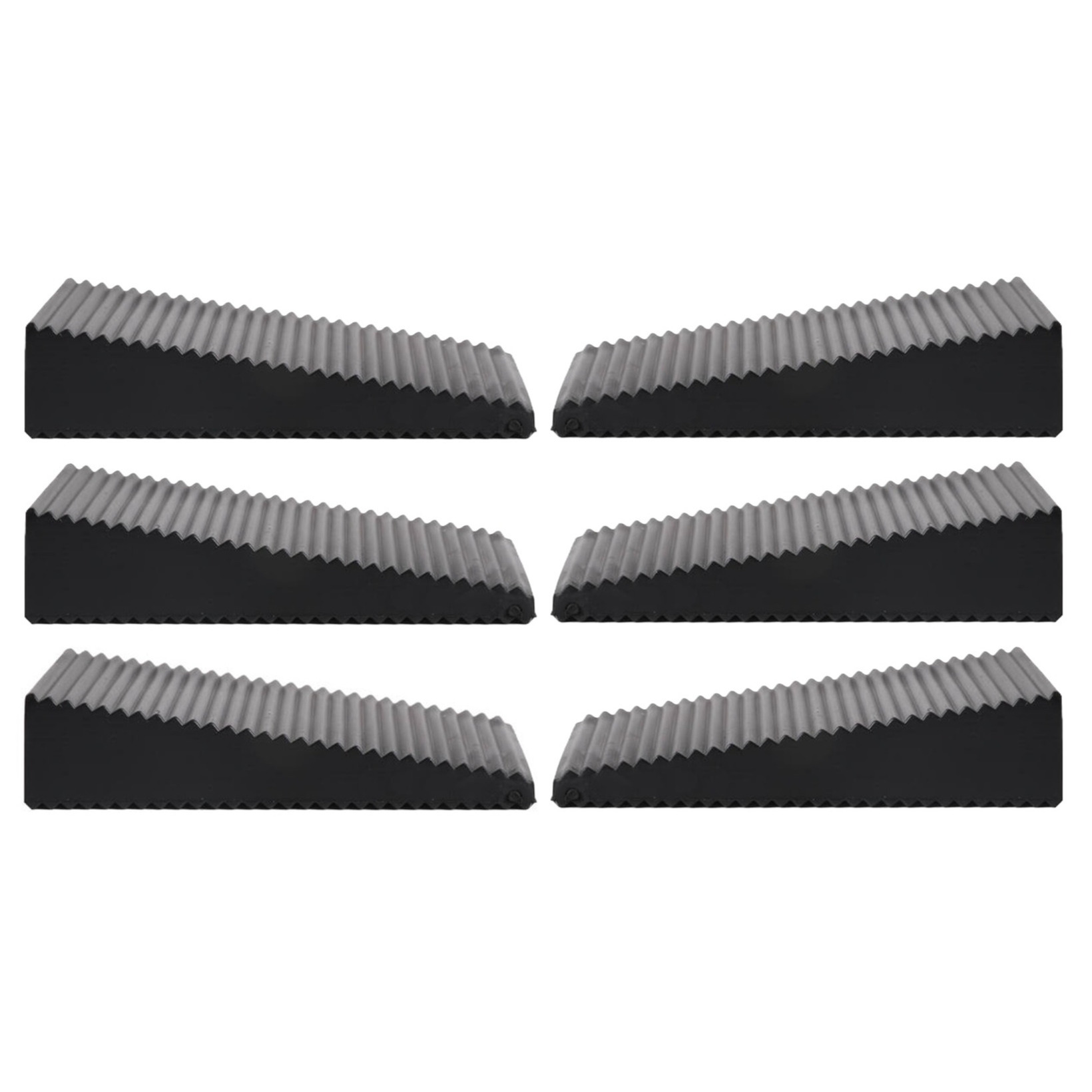 Deurstopper - 6x - zwart - driehoek - rubber - 7 x 6 x 1,6 cm - deurwig -