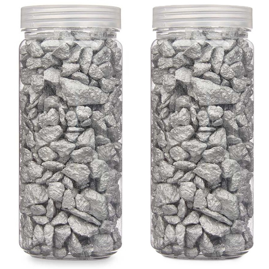Giftdecor decoratie stenen/steentjes/kiezels - zilver - 10-20 mm steentjes - 1400 gram -
