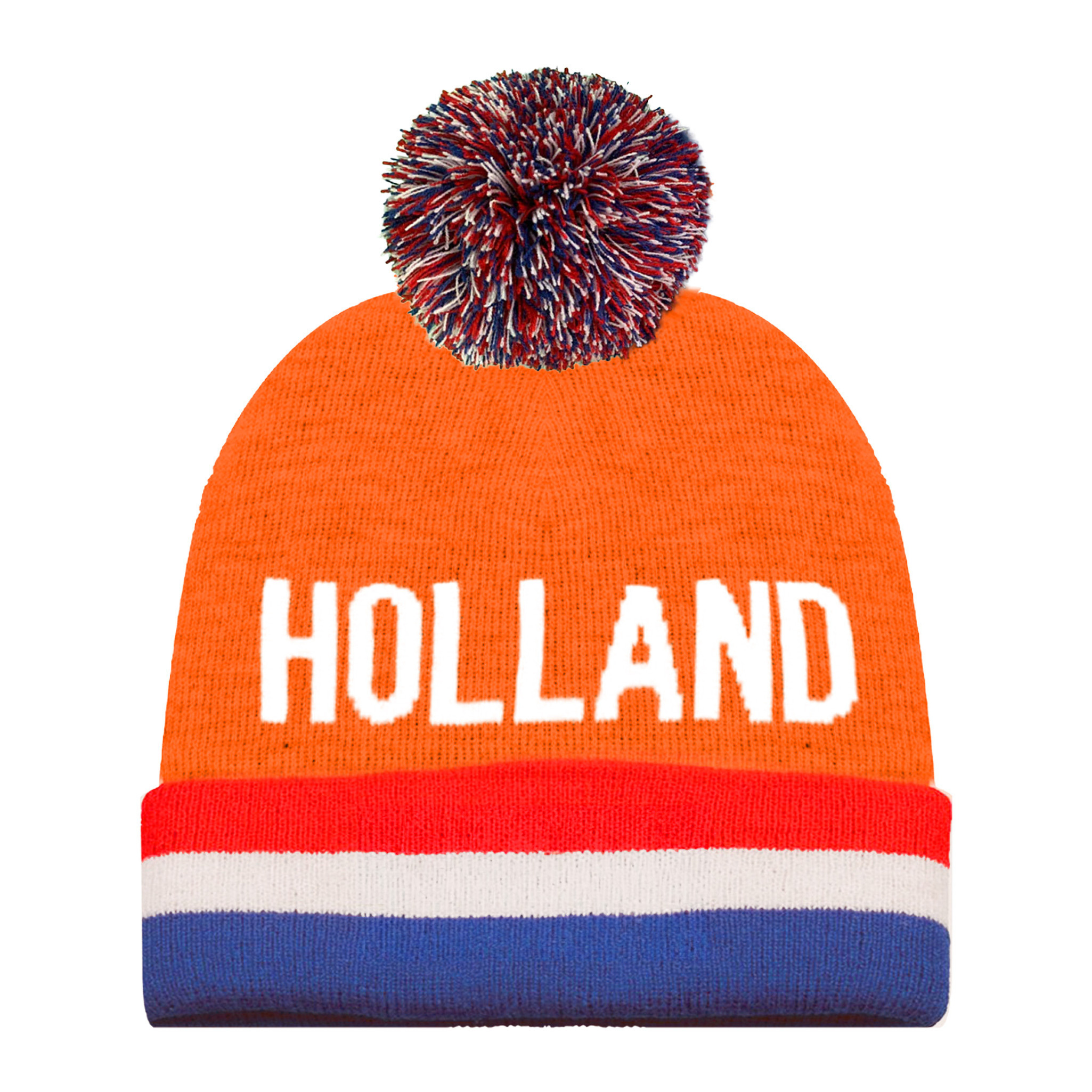 Verkleed muts - Supporters Nederland/holland - voor volwassenen - in vlag kleuren - polyester -