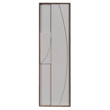 Wanddecoratie Abstract - off-white - MDF - 115x35 cm - Leen Bakker