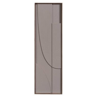 Wanddecoratie Abstract - beige - MDF - 115x35 cm - Leen Bakker