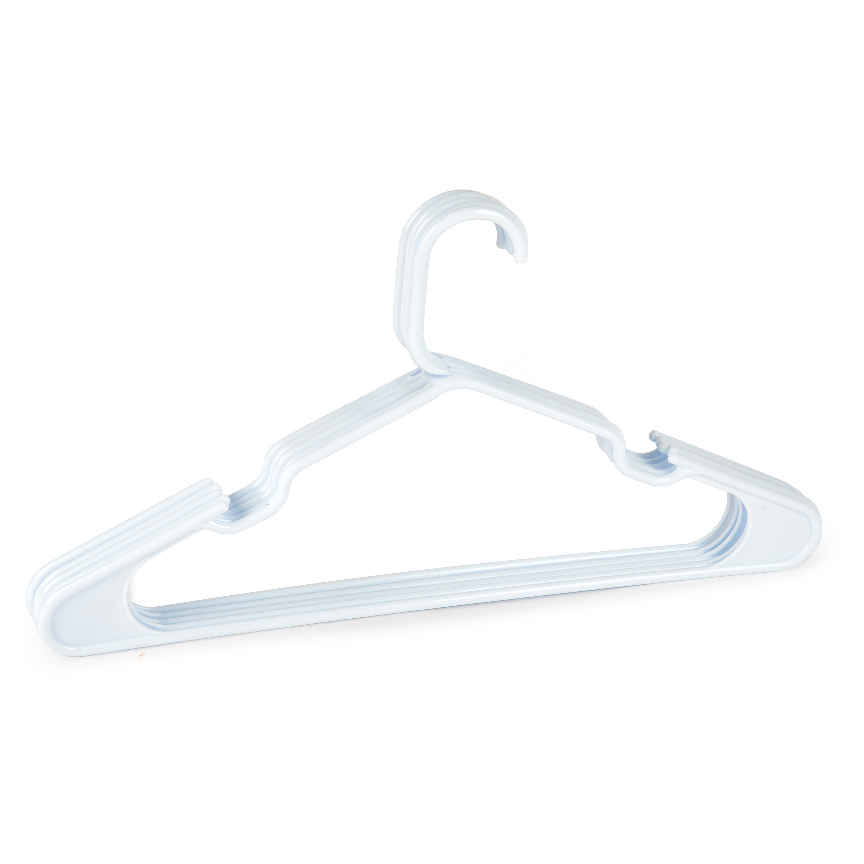 Kledinghangers set - 40x stuks - wit- kunststof - 42 x 23 cm - kledingkast hangers/kleerhangers -