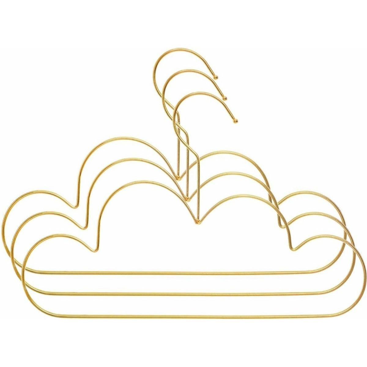 Kledinghanger Wolk - 12x - goud - kinderen - hangers -