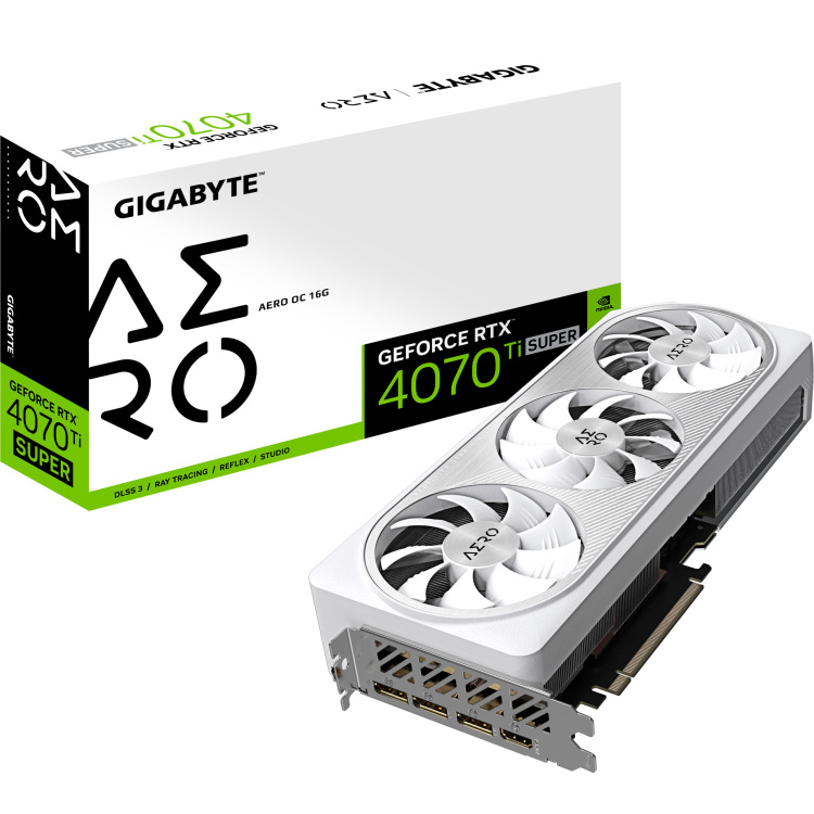 GIGABYTE GeForce RTX 4070 Ti SUPER AERO OC 16G grafische kaart 1x HDMI, 3x DisplayPort, DLSS 3