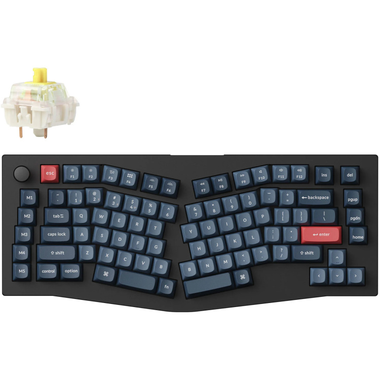 Keychron V10 Max-D4 toetsenbord RGB leds, 75% Alice, Double-shot PBT, hot swap, 2.4 GHz | Bluetooth | USB-C, Knob
